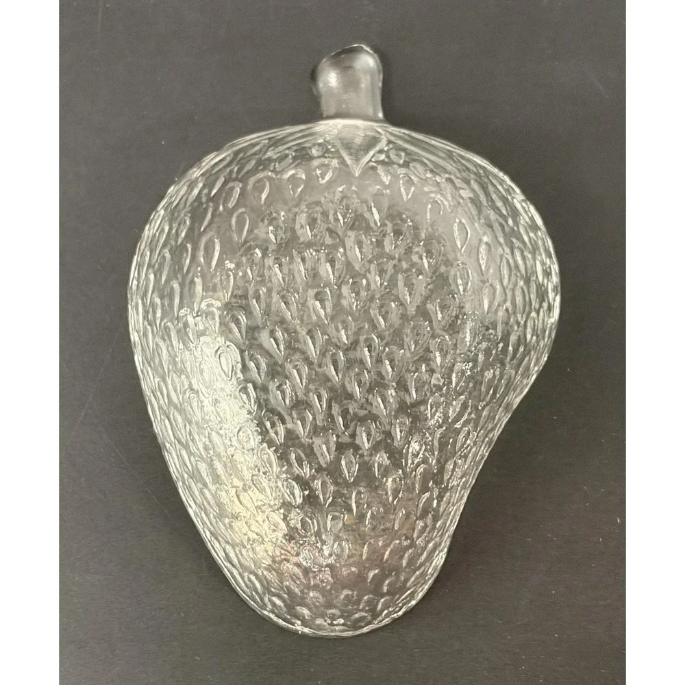 Vintage Clear Glass Strawberry Dessert Bowl – Large Master Serving Bowl